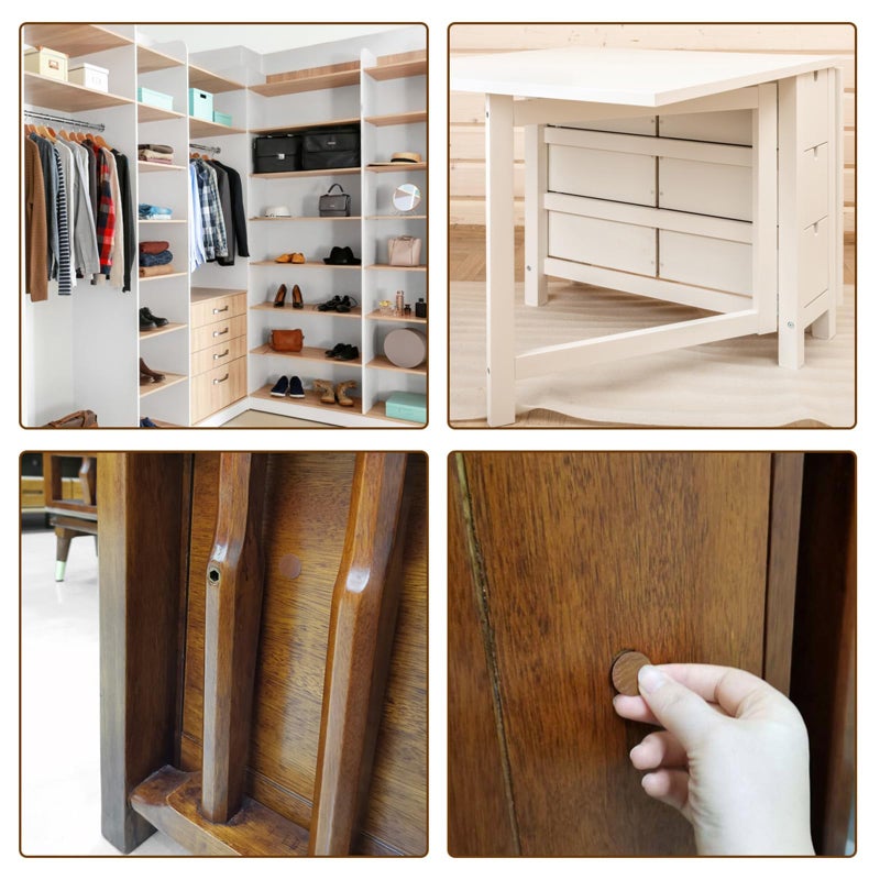 يو إكس سيل 10 ورقات/540 قطعة من ملصقات غطاء فتحة المسمار من uxcell، أغطية أغطية ذاتية اللصق من البولي فينيل كلوريد بقطر 21 مم مقاومة للغبار لخزانة الأثاث الخشبي ورف خزانة الملابس، رمادي - Image 5